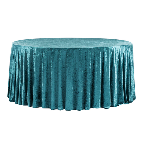 Velvet 120in Round Tablecloth - Dark Turquoise Velvet 120in Round Tablecloth - Dark Turquoise