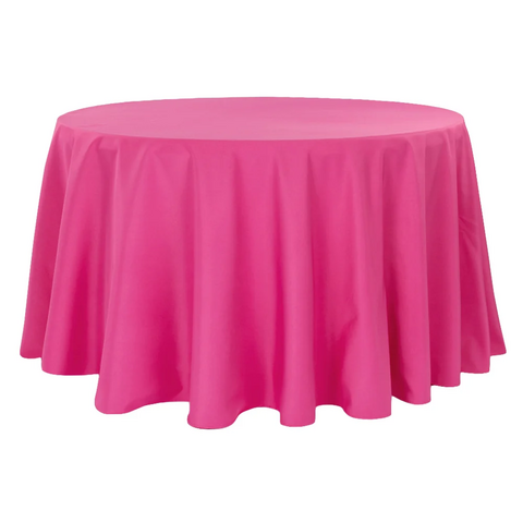 Premium Polyester 120in Round Tablecloth - Fuchsia Premium Polyester 120in Round Tablecloth - Fuchsia