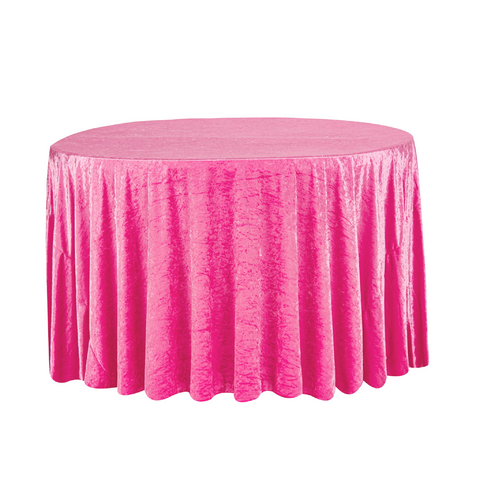 Velvet 132in Round Tablecloth - Fuchsia Velvet 132in Round Tablecloth - Fuchsia
