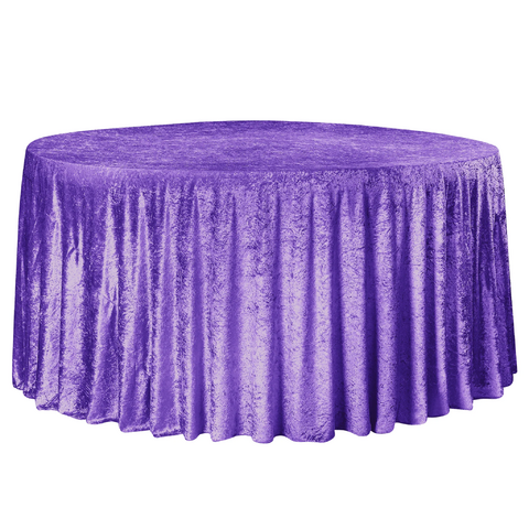 Velvet 120in Round Tablecloth - Purple Velvet 120in Round Tablecloth - Purple