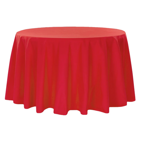 Premium Polyester 120in Round Tablecloth - Red Premium Polyester 120in Round Tablecloth - Red