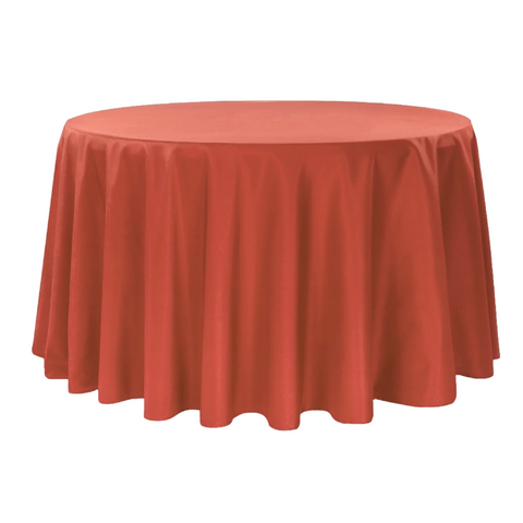 Premium Polyester 120in Round Tablecloth - Rust Premium Polyester 120in Round Tablecloth - Rust