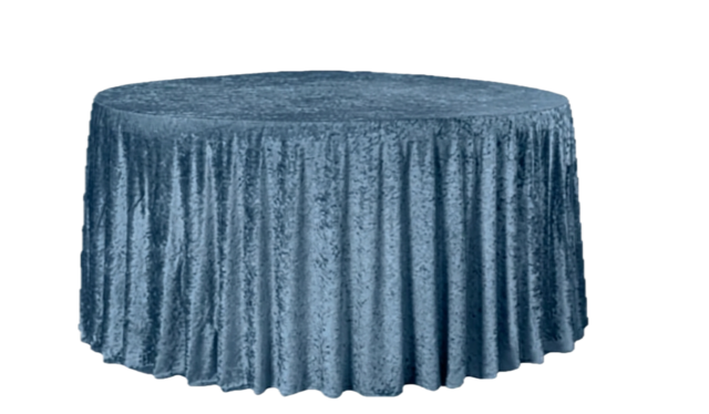 Velvet 120in Round Tablecloth - Steele Blue Velvet 120in Round Tablecloth - Steele Blue