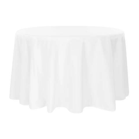 Premium Polyester 120in Round Tablecloth - White Premium Polyester 120in Round Tablecloth - White