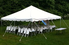 20x20 Pole Tent Package For 40 People with 4 Round Tables and 40 chairs 20x20 Pole Tent Package For 40 People with 4 Round Tables and 40 chairs