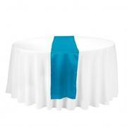 Caribbean Blue Satin Table Runner 14x108 inches Caribbean Blue Satin Table Runner 14x108 inches