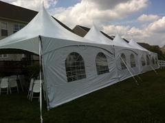 20x60 Frame Tent Package For 80 People With (10)8' Tables and 80 Chairs & DANCE FLOOR