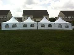 20x80 Frame Tent Package for 96 People With (12) 8' Tables and 96 chairs & DANCE FLOOR