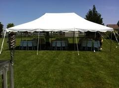 20x30 Pole Tent Package for 60 People with 6 Round Tables and 60 chairs 20x30 Pole Tent Package for 60 People with 6 Round Tables and 60 chairs