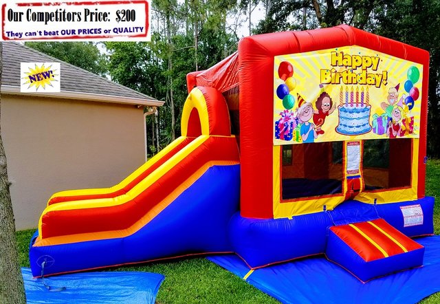 Happy Birthday Theme (Bounce House and Slide Combo) Happy Birthday Theme (Bounce House and Slide Combo)