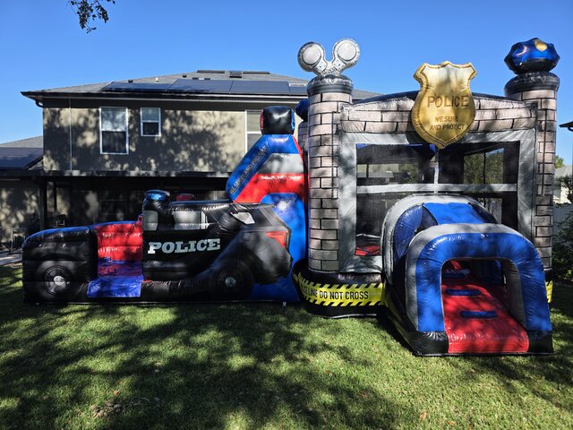 Police Cruiser (Dual Dry Slide Combo with Basketball Hoop) Police Cruiser (Dual Dry Slide Combo with Basketball Hoop)