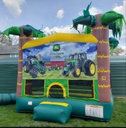 Green Tractor Theme Bouncer