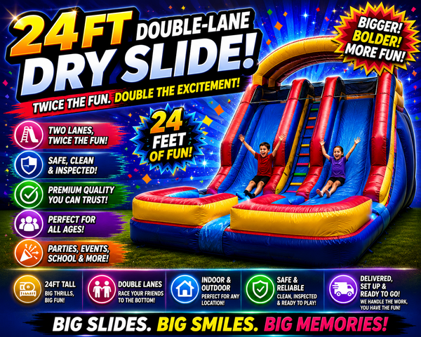 24ft Double Lane Dry Slide 24ft Double Lane Dry Slide