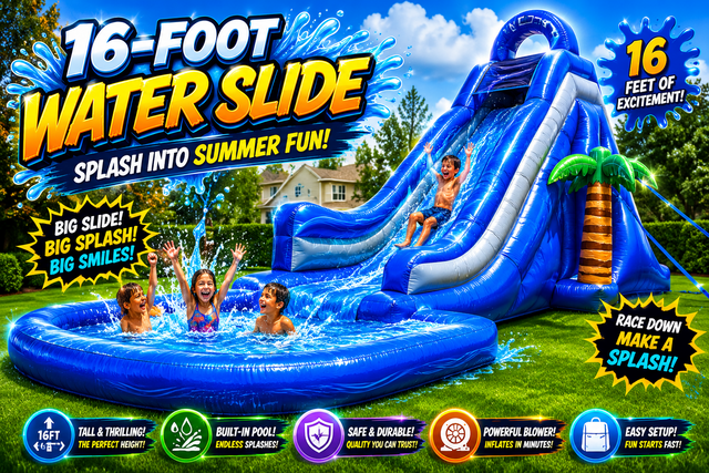 16ft Water Slide W Pool 16ft Water Slide W Pool