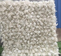 8x8 Boho White Flower Wall 