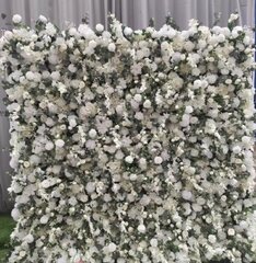 8x8 White With Greenery Flower Wall