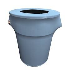 Trash Can With Baby Blue Spandex 