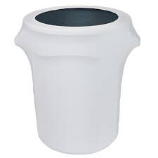 Trash Can With White Spandex 