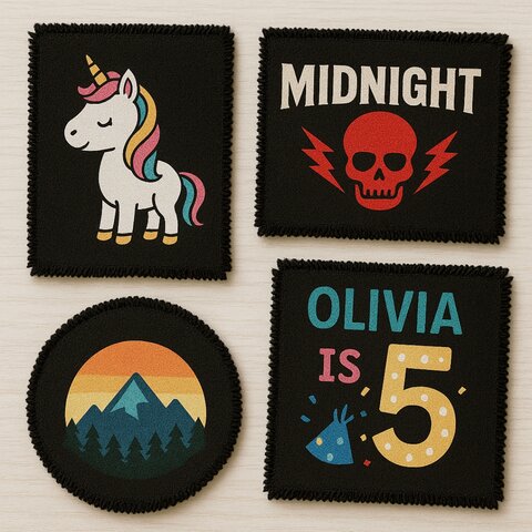 Personalized Sew-on Black Canvas Cloth Patch Personalized Sew-on Black Canvas Cloth Patch
