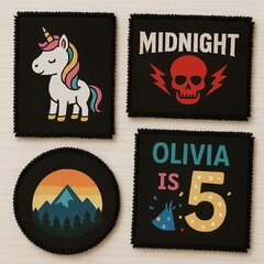 Personalized Sew-on Black Canvas Cloth Patch