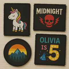 Personalized Sew-on Black Canvas Cloth Patch
