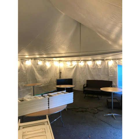 Tent lights inside 20x30 frame tent