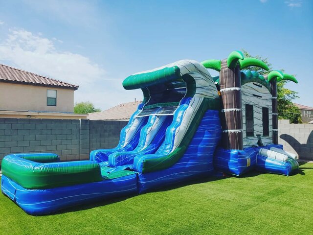 Blue Wave Splash Bounce House Combo Blue Wave Splash Bounce House Combo