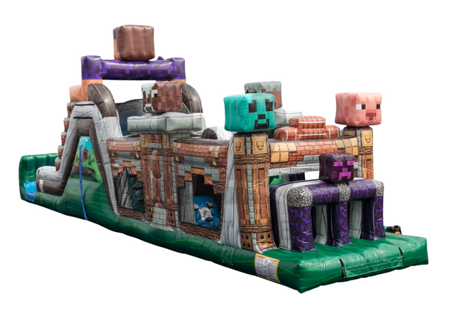 47' Pixelated Obstacle Wet or Dry Dual Lane Waterslide 47' Pixelated Obstacle Wet or Dry Dual Lane Waterslide