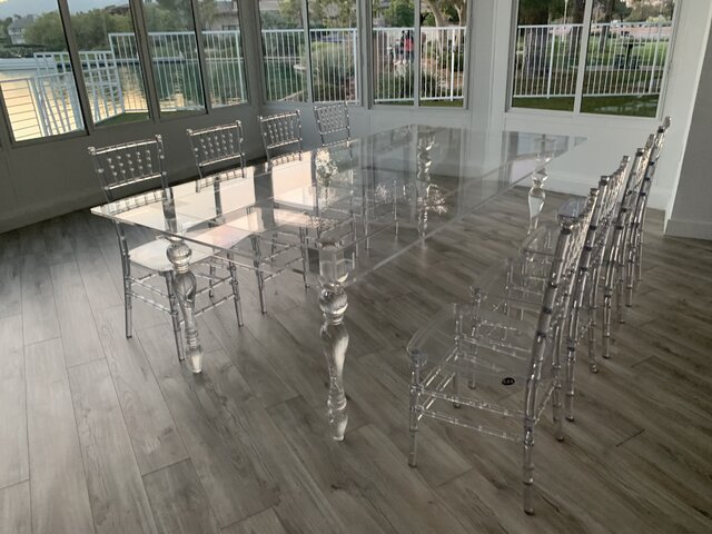 Acrylic table 8’ L x 4’ W Acrylic table 8’ L x 4’ W