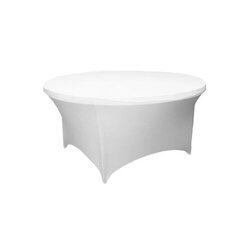 Round table (white spandex linen)
