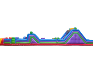 70ft OBSTACLE WITH SLIDE AND ROCK CLIMBING