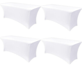White 6ft Spandex Tablecloth