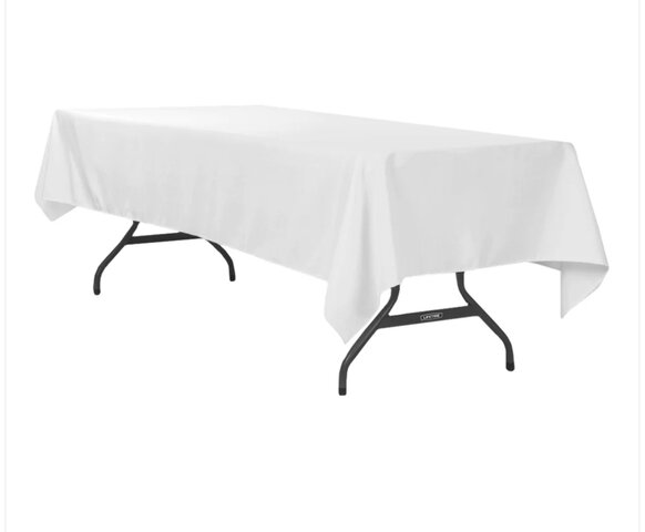 White Table Cloth, 8' Rectangular Table White Table Cloth, 8' Rectangular Table