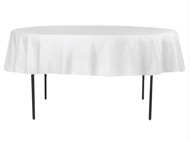 White Tablecloth, Round Table White Tablecloth, Round Table