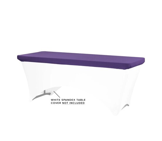 Purple Rectangular Table TOPPER/CAP Spandex Cover Purple Rectangular Table TOPPER/CAP Spandex Cover
