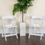 White Folding Chair with Slatted Seat White Folding Chair with Slatted Seat