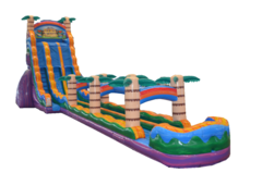 27ft Tiki Plunge Water Slide w/ Slip-N-Slide - Dual Lane