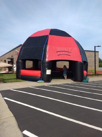 INFLATABLE DOME TENT (BLACK / RED