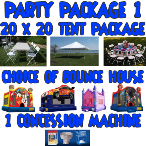Tent with Bounce House & Concession Tent with Bounce House & Concession