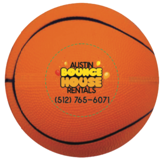 a single basketball branded for Austin Bounce House Rentals