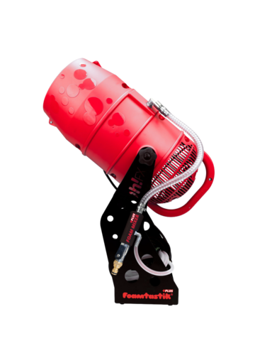 Foam cannon, red colored with no background.