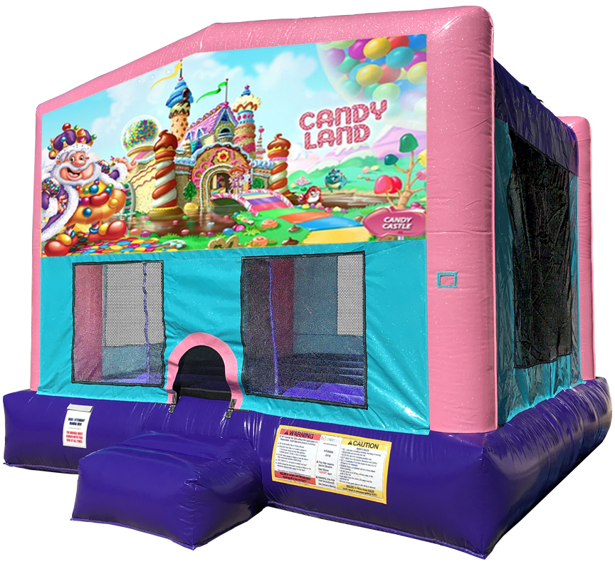 Candy Land Sparkly Pink Bounce House Rentals in Austin Texas from Austin Bounce House Rentals