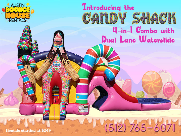 Candy Shack Combo with Water Slide in Austin Texas from Austin Bounce House Rentals