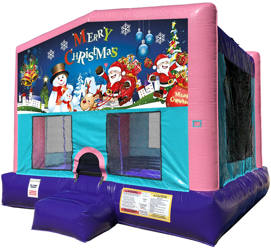 Christmas Sparkly Pink Bounce House Rentals in Austin Texas from Austin Bounce House Rentals