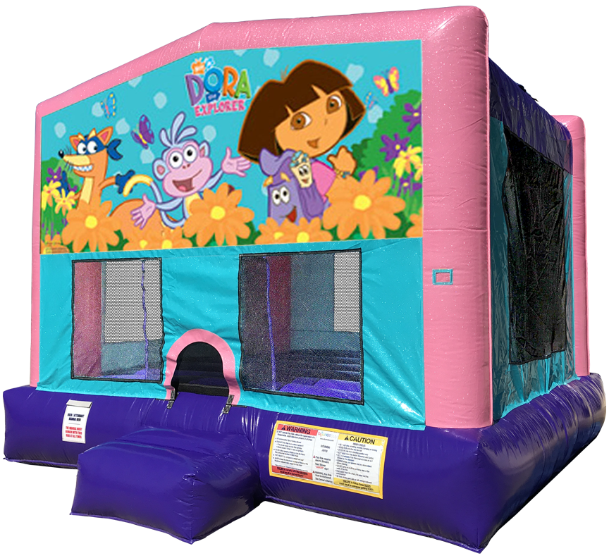 Dora Sparkly Pink Bounce House Rentals in Austin Texas from Austin Bounce House Rentals
