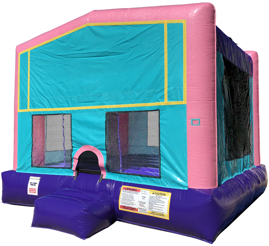 Pink Sparkly Funhouse Bouncer rentals in Austin Texas from Austin Bounce House Rentals