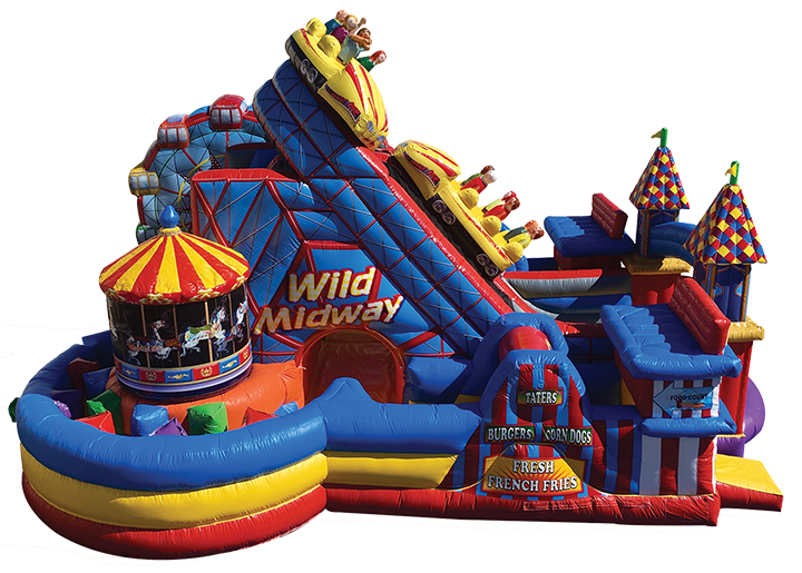 Midway Amusement Park Obstacle Course rentals from Austin Bounce House Rentals in Austin TX