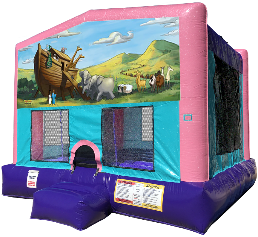 Noah's Ark Sparkly Pink Bounce House Rentals in Austin Texas from Austin Bounce House Rentals