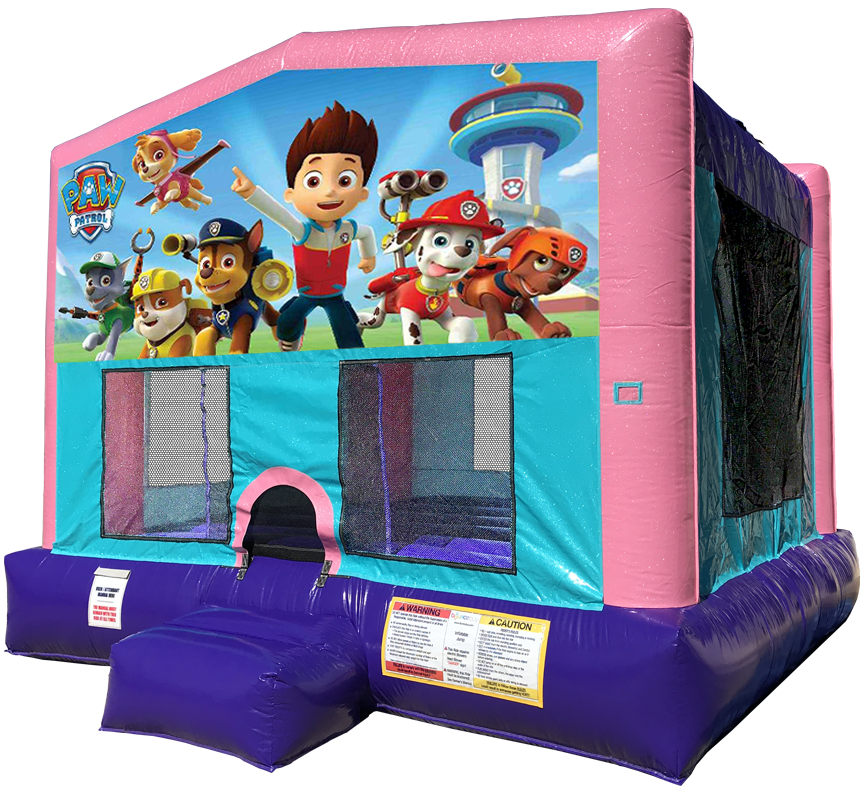Paw Patrol Sparkly Pink Bounce House Rentals in Austin Texas from Austin Bounce House Rentals