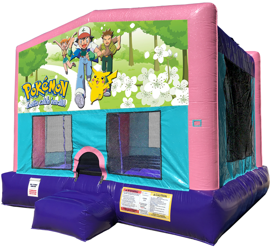 Pokemon Sparkly Pink Bounce House Rentals in Austin Texas from Austin Bounce House Rentals